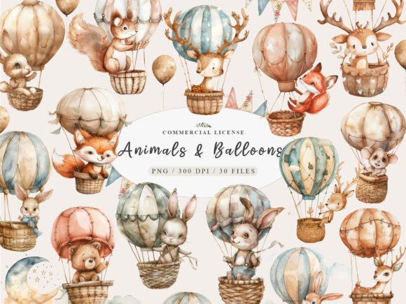 Download Animals with Balloons, Neutral Baby Png - Baby png Collection