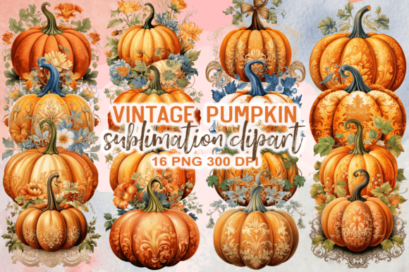 Download Vintage Pumpkin Sublimation Clipart - Vintage Collection