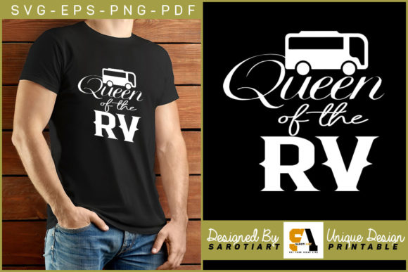 Download RV Camping Shirt Design Queen of the RV - Camping shirt design Collection