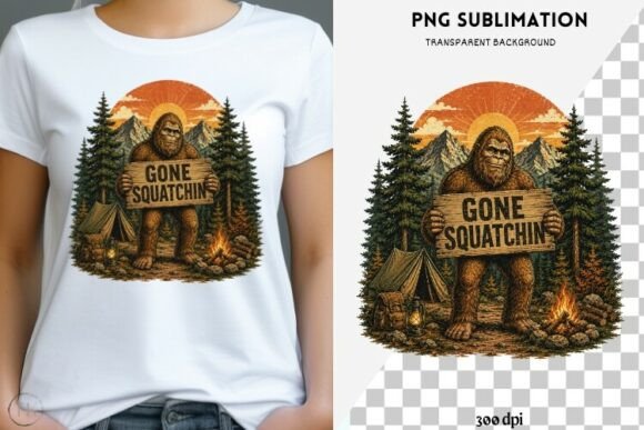 Download Gone Squatchin Bigfoot PNG | Vintage - Vintage Collection