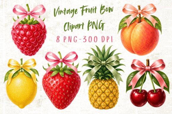 Download Vintage Fruit Bow PNG Sublimation - Vintage Collection